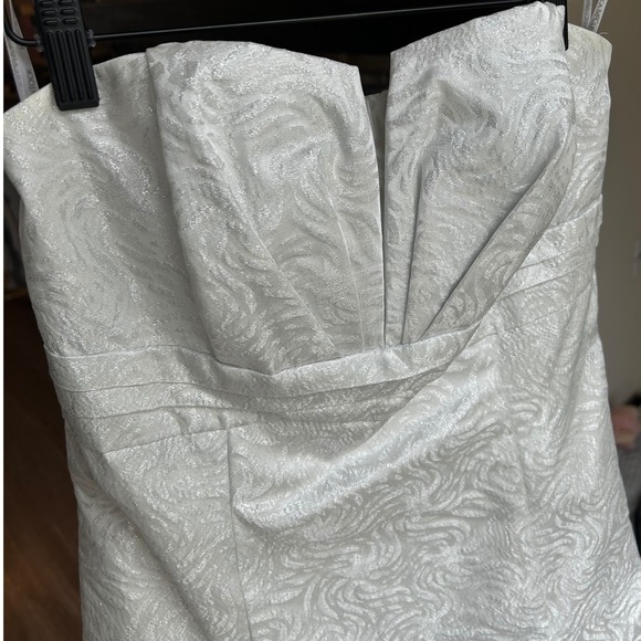 Vintage Jessica McClintock for Gunne Sax White Silver Tulle Cocktail Dress Sz 9 - Picture 6 of 9